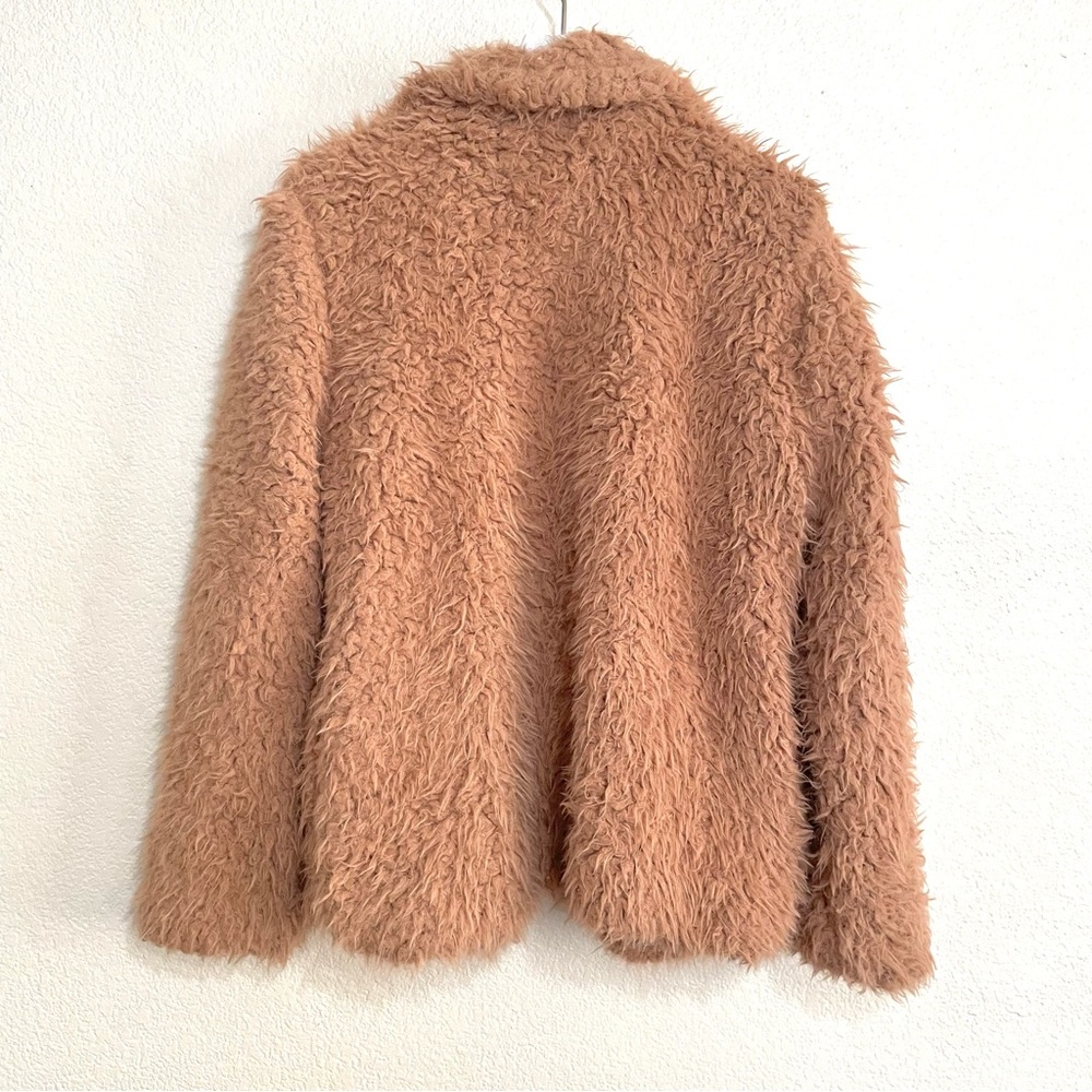 Forever 21 Camel Tan Open Front Collared Faux Fur… - image 6